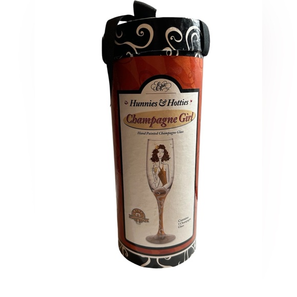 NWOT - “Champagne Girl “‎ Hunnies & Hotties Hand Painted Champagne Glass - Picture 2 of 7